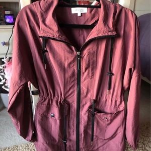 maroon zip up jacket